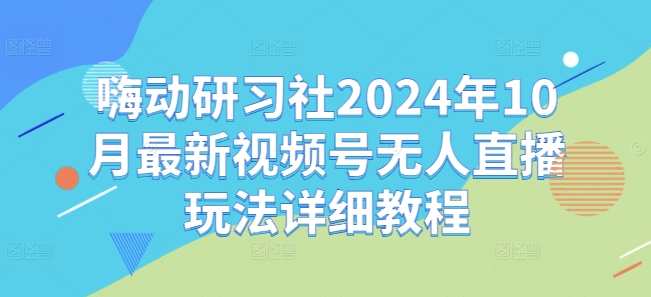 嗨动研习社2024年10月最新视频号无人直播玩法详细教程,直播,第1张