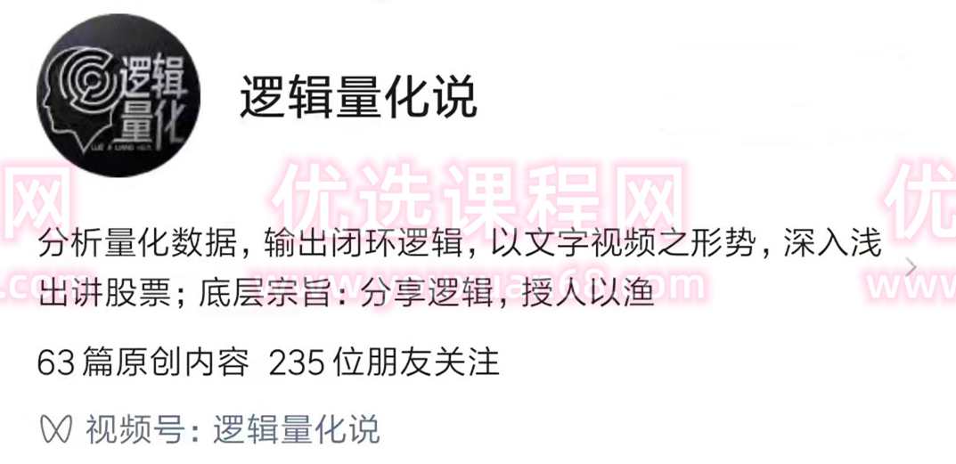 公众号《逻辑量化说》逻辑量化视频,课程,直播,第1张