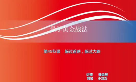 【小龙女】量学大讲堂-聂金群《量学黄金战法》第四期,课程,第1张