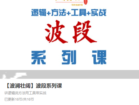 【波澜壮阔】波段系列课