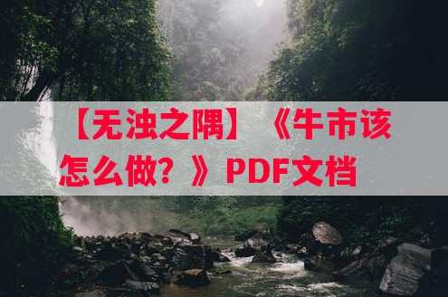 【无浊之隅】《牛市该怎么做？》PDF文档,第1张