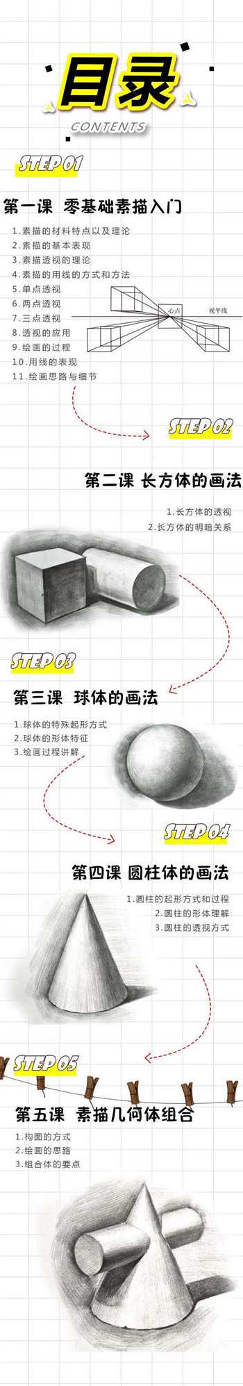 素描入门-几何体 从0到1的一个素描绘画的过程,课程,专业,理解,教育,艺术,第1张
