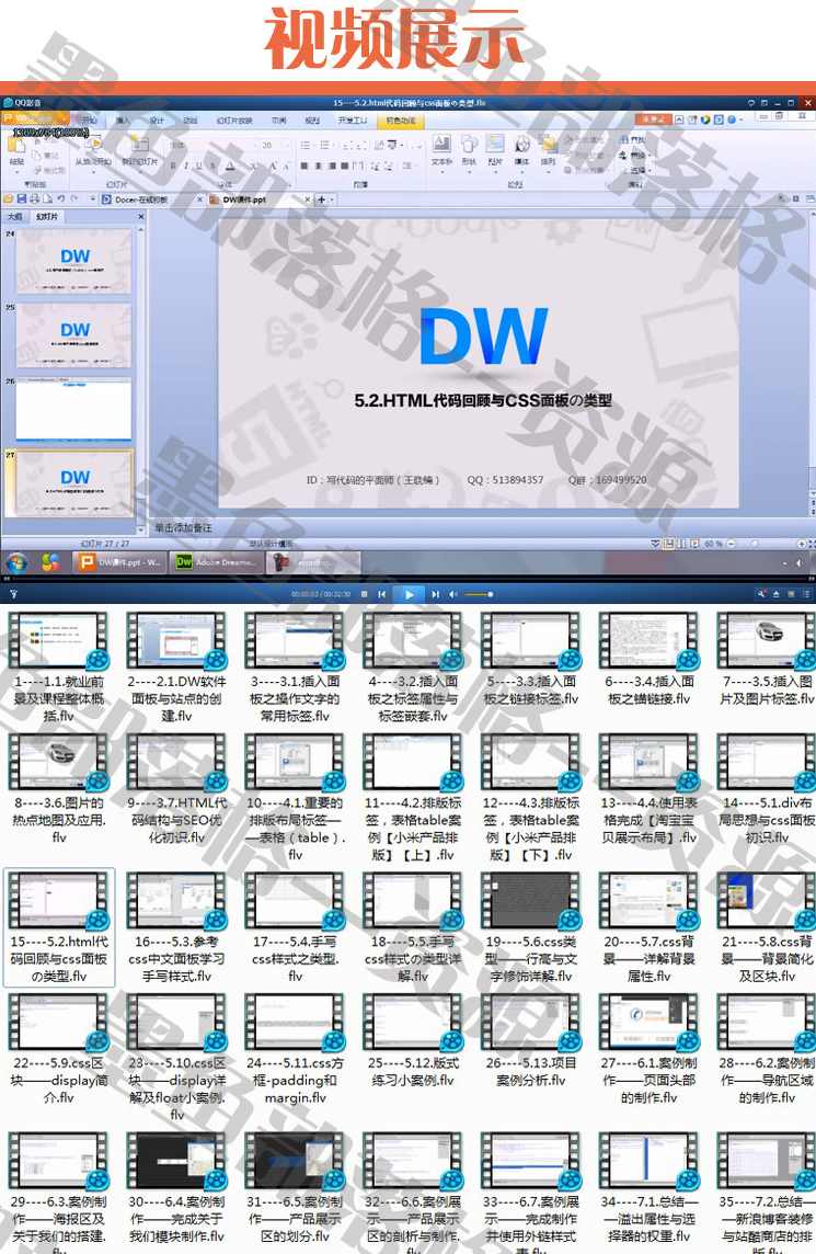 HTML5和Dreamweaver网页教程div+css系列视频教程