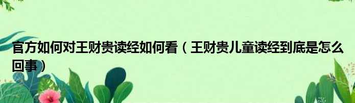 王景江 知财用财-懂算账会当家,第1张