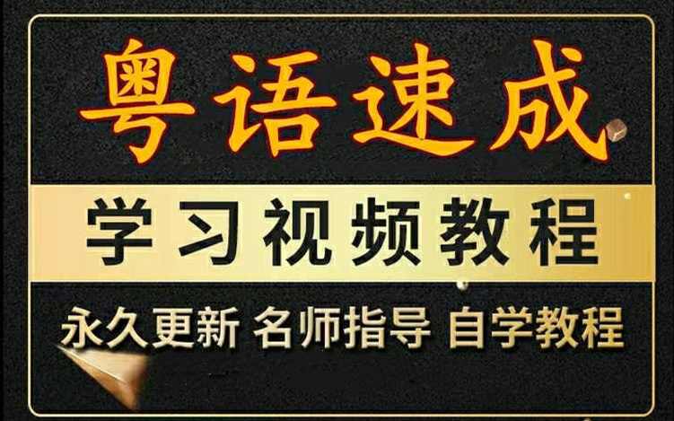 粤语视频教程教学课程广东话学习教程零基础速成入门到精通