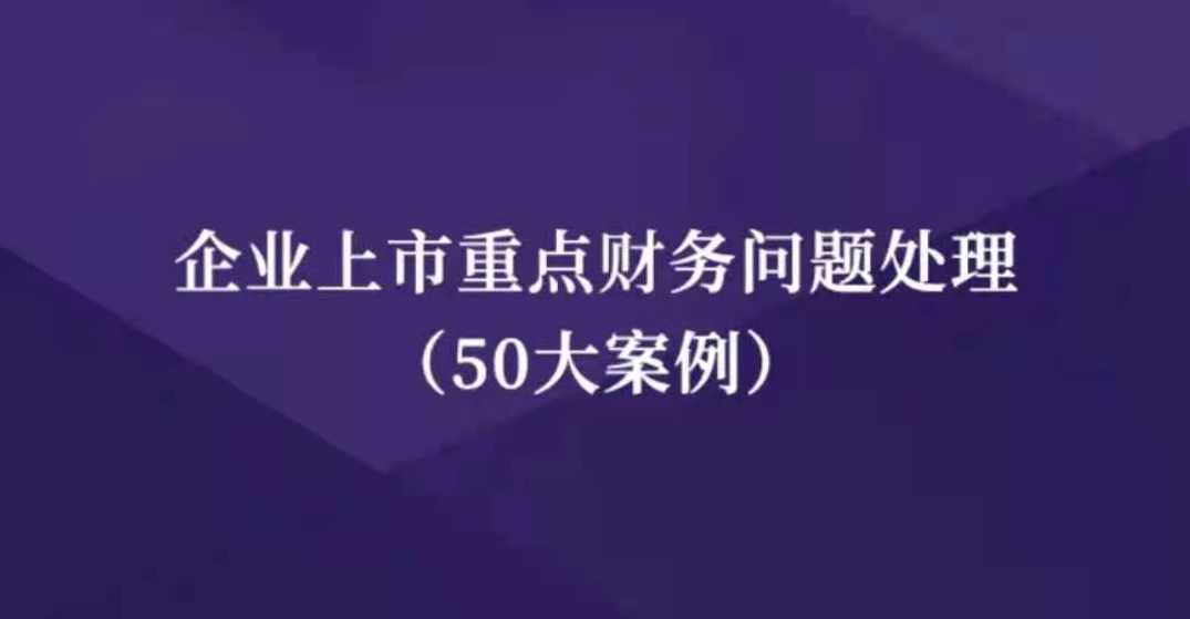 企业上市重点财务问题处理（50大案例）