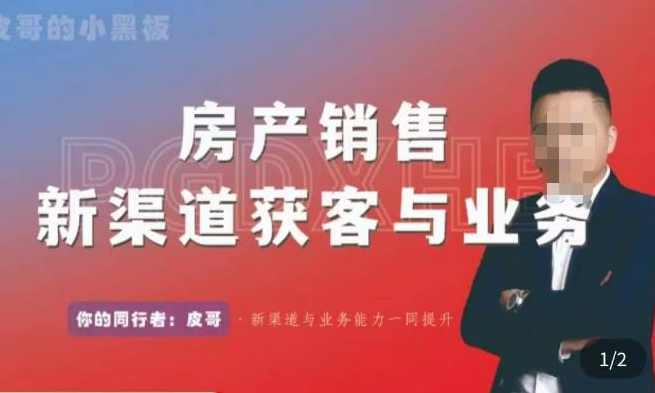 皮哥·房产销售新渠道获客与业务，​打造新时代房产经纪达人，助力行业新人成长为业内精英