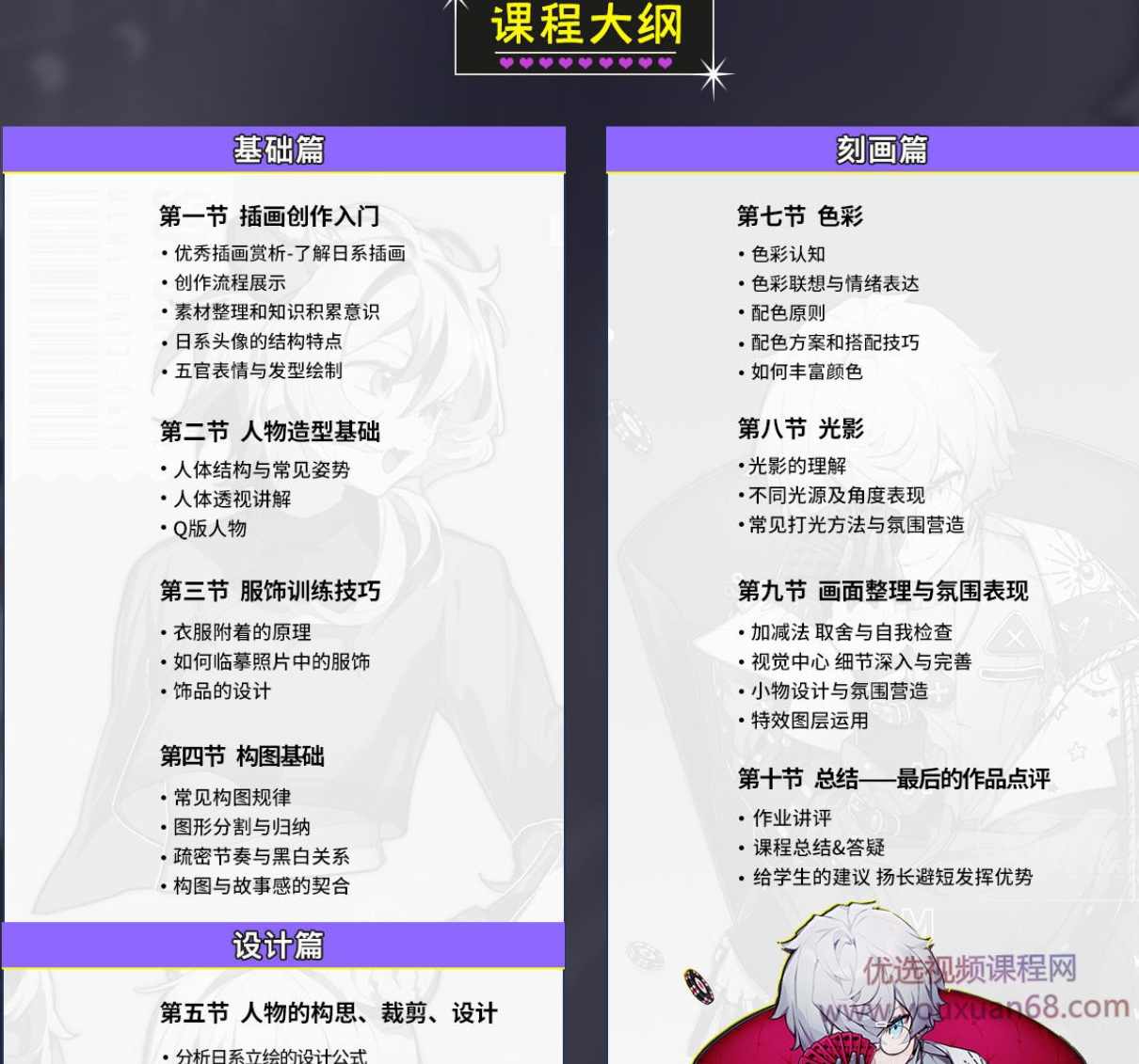 【大触来了】梦野黑甜日系插画人物设计班,课程,学习,第3张