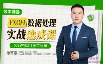 徐军泰Excel数据处理速成实战课，5分钟搞定1天工作量