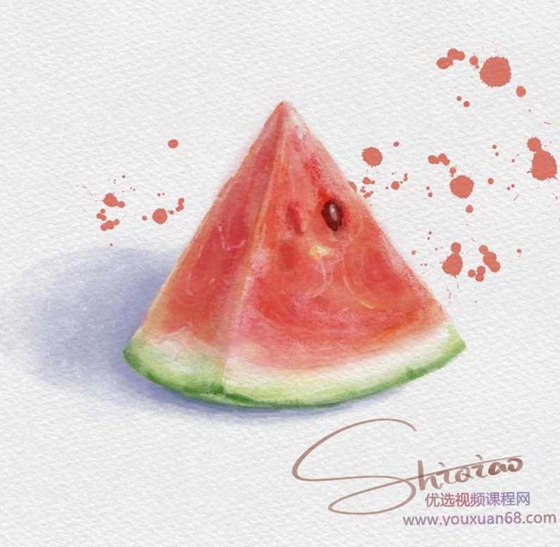 2020年诗乔水彩ipad插画课水果+甜品【画质高清有笔刷】,第1张