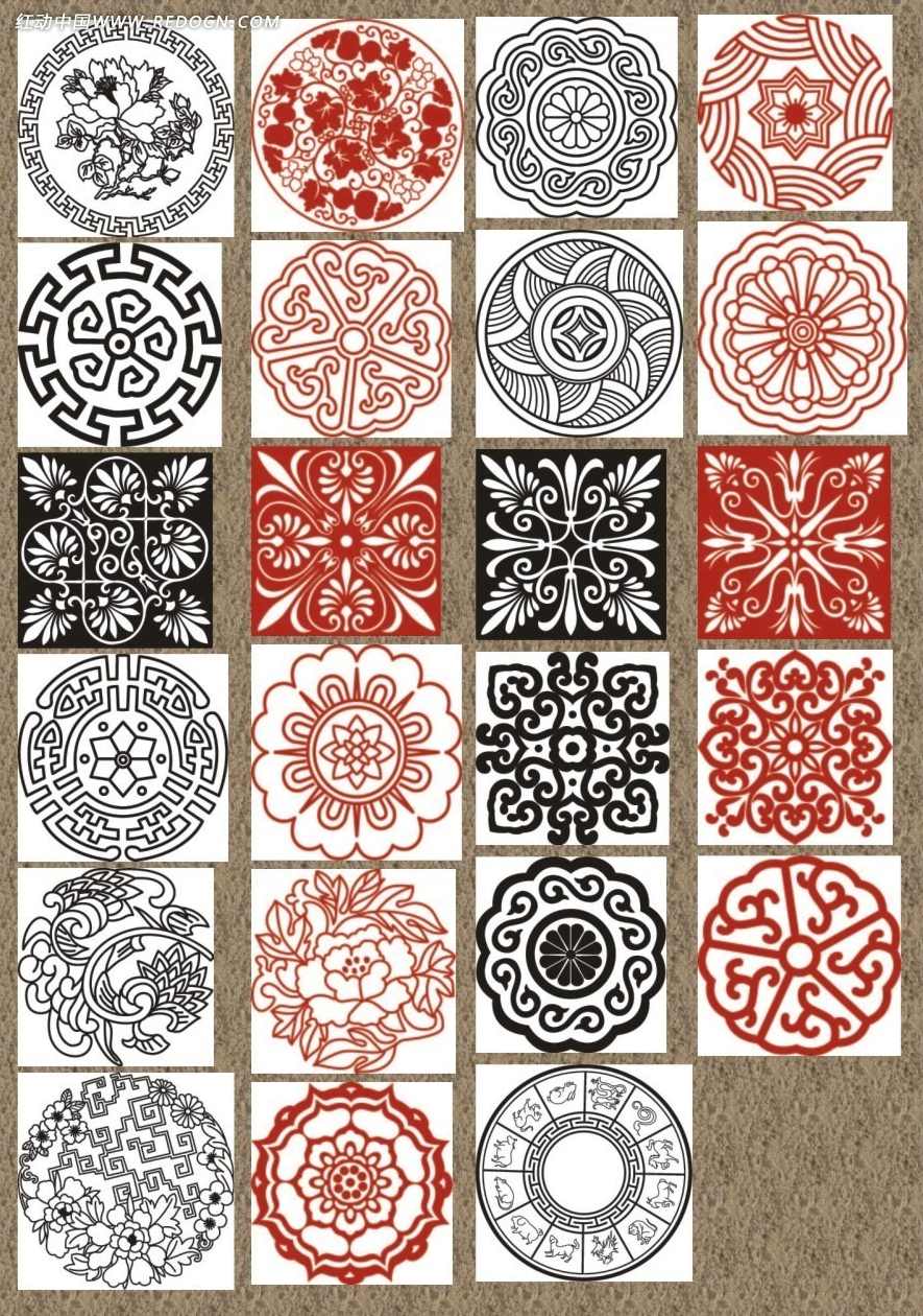 《中国经典纹样素材+国外古典装饰花纹》2DVD,第1张