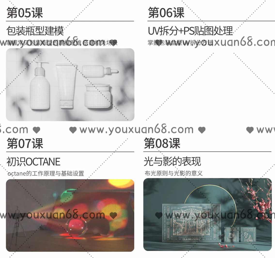 波波课堂品牌包装C4D2021年1月结课【画质高清有素材】,第3张