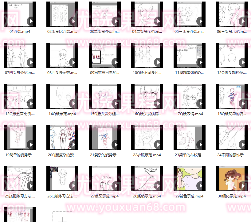 轻微课-【小粉菇】萌萌哒的Q版人物绘制详解之Q版漫画人物入门教学,课程,学习,理解,微信,漫画,第2张