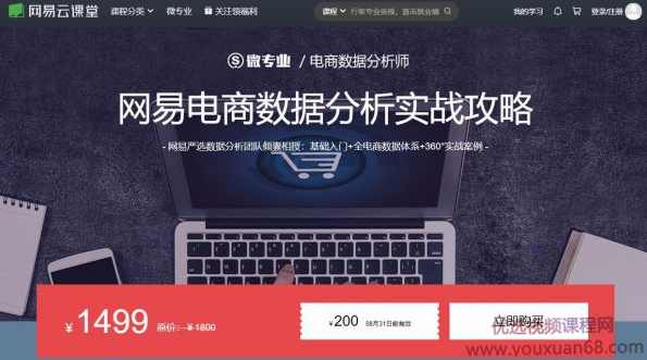网易电商数据分析实战攻略基础入门+全电商数据体系+360°实战案例