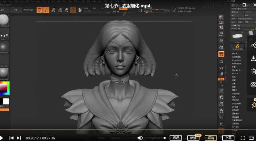 zbrush次世代美少女角色案例教学【画质高清只有视频】,课程,专业,美女,第2张