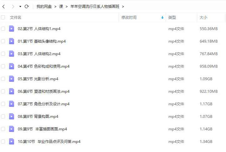 羊羊空调流行日系人物插画班2022年9月结课【画质高清只有视频】,课程,第3张