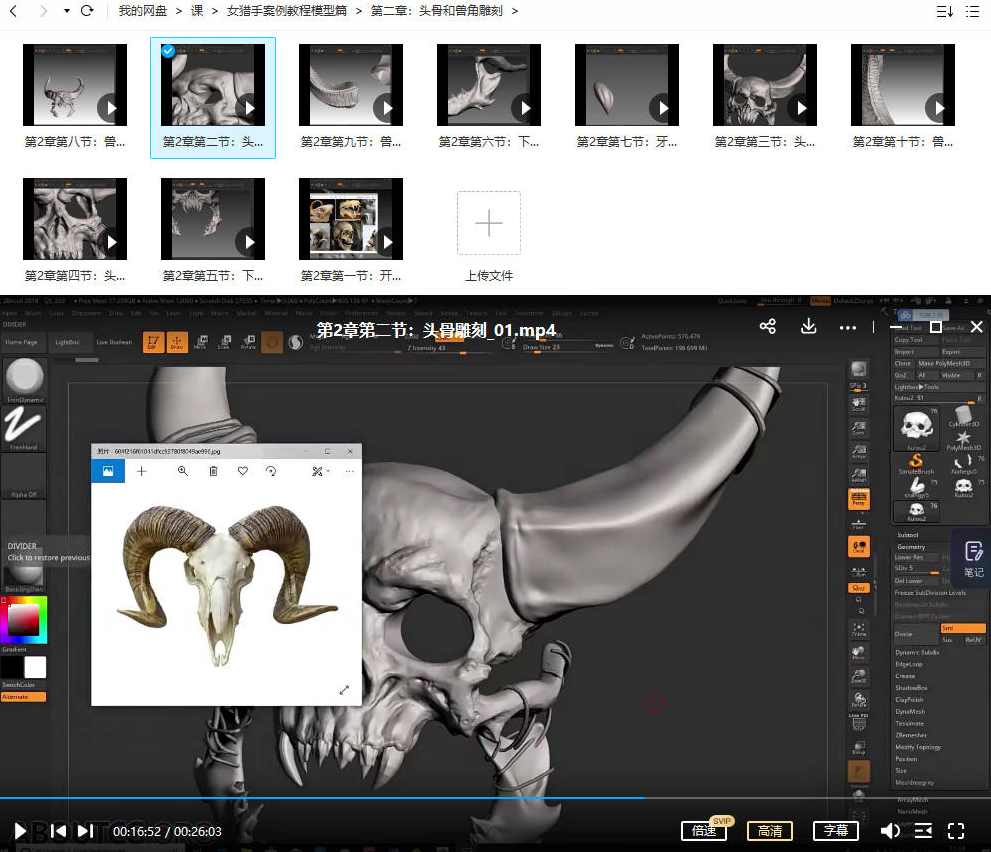 影视人物角色女猎案例教程模型篇zbrush课程【画质高清只有视频】,课程,学习,理解,影视,第4张