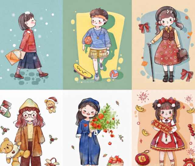 鱼小沫Q版人物团练2022年1月结课ipad插画教程【画质高清只有视频】