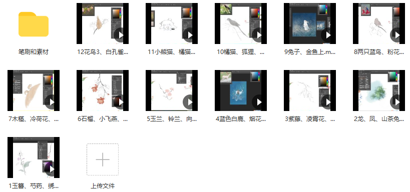 苍有关古风花卉动物水彩风插画课【画质高清有笔刷素材】,课程,第2张