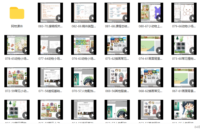 阿枝老师2022Q版萌系插画系统课从插画小白到接单高手【画质高清有课件没笔刷】,课程,第2张