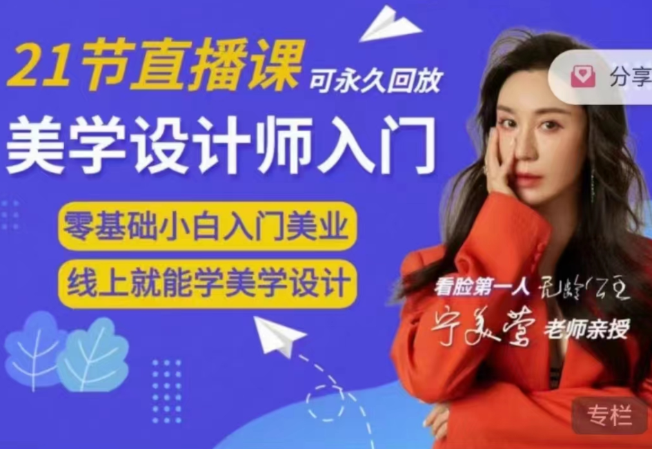 【宁美莺老师】脸部美学设计师入门课