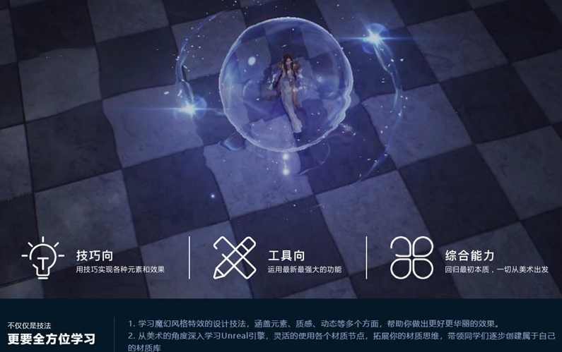 游戏特效培训UE4虚幻MMO魔幻特效课程【画质高清有素材】,课程,直播,后期制作,第2张