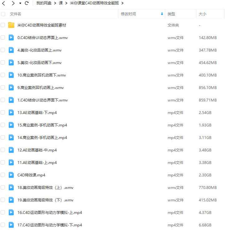 米你课堂C4D动画特效全能班2023年【画质高清有大部分素材】,第2张