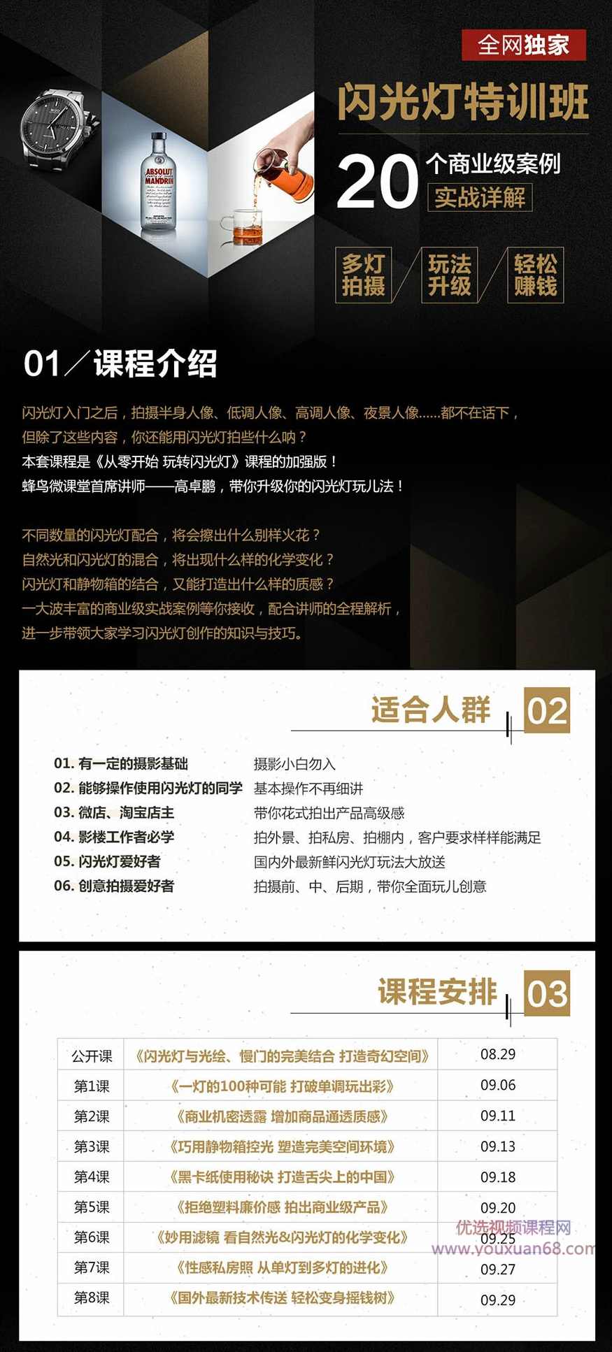 高卓鹏：闪光灯特训班-20个商业案例实战,课程,摄影,第2张