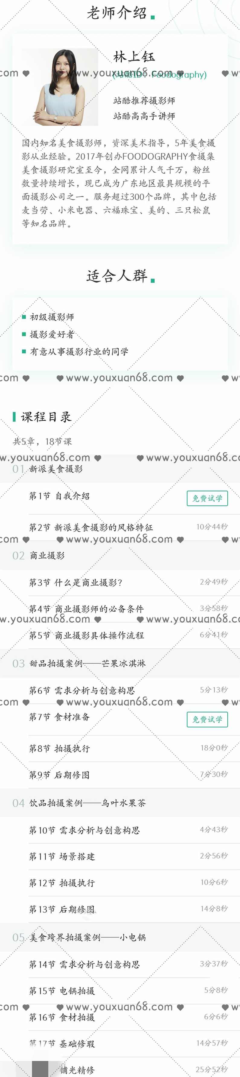 林上钰新派美食商业摄影 同时学习思路与技巧,课程,学习,摄影,视觉效果,摄影技术,第2张