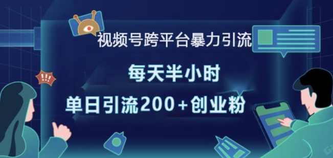 视频号跨平台暴力引流，每天半小时，单日引流200+精准创业粉,课程,第1张