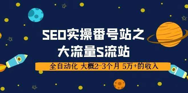 SEO实操项目番号站之大流量S流站，全自动化 大概2-3个月 5万+的收入