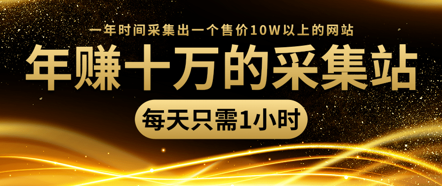 年赚十万的采集站，每天却只需要1小时，一年时间采集出一个售价10W以上的网站