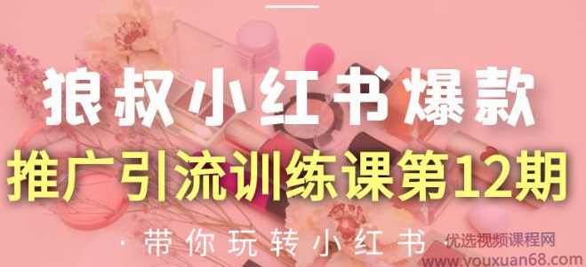狼叔小红书爆款推广引流训练课第12期，手把手带你玩转小红书