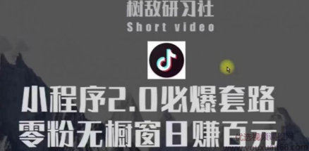 树敌研习社6月抖音小程序课程：抖音小程序2.0必爆套路零粉无橱窗日赚百元玩法