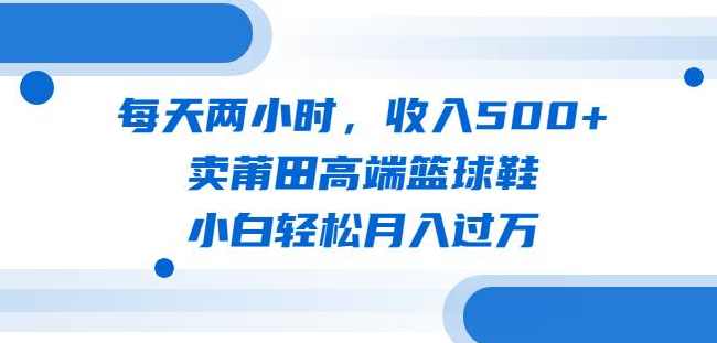 每天两小时，收入500+，卖莆田高端篮球鞋，小白轻松月入过万（教程+素材）【揭秘】,课程,发展,运动,第1张
