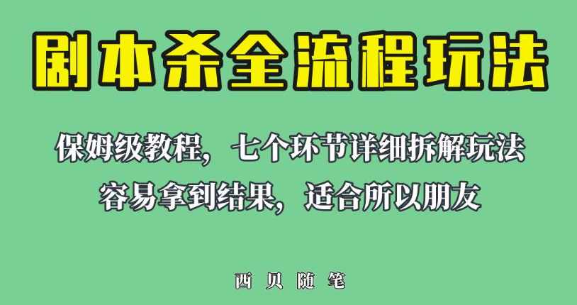 适合所有朋友的剧本杀全流程玩法，虚拟资源单天200-500收益！【揭秘】,课程,视频制作,第1张