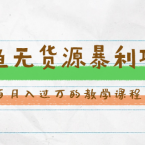 斜杠蜻蜓·闲鱼无货源暴利项目教学课程（v1-v5班）