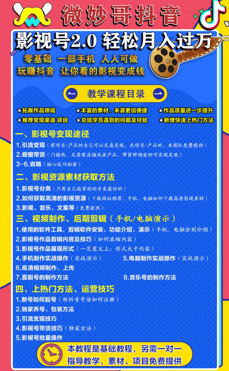 微妙哥抖音影视号2.0版，一部手机轻松月入过万,影视,第4张