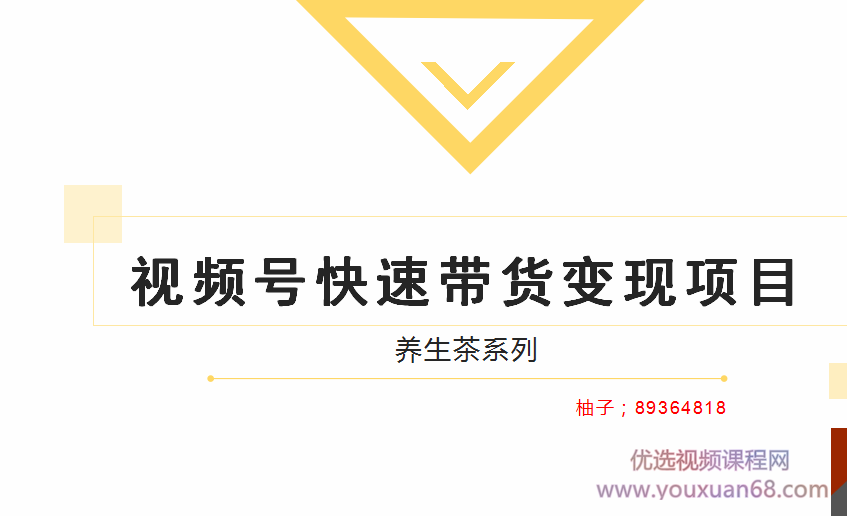 柚子视频号带货实操变现项目，零基础操作养身茶月入10000+,微信,第2张