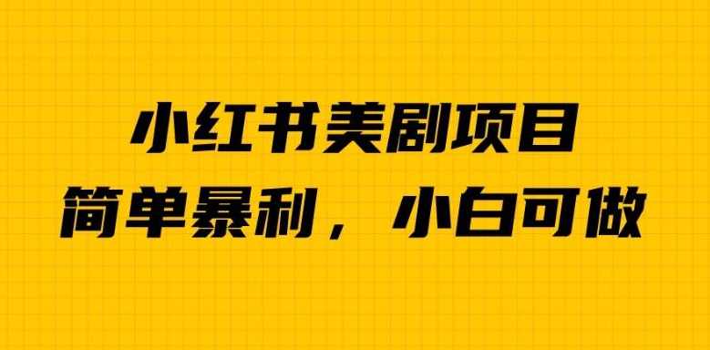 外面卖1980的小红书美剧项目，单日收益1000＋，小众暴利的赛道【揭秘】