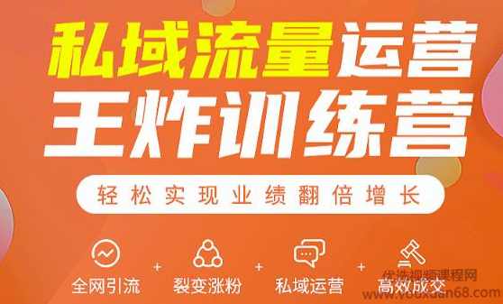 私域流量运营王炸训练营：全网引流+裂变涨粉+私域运营+高效成交