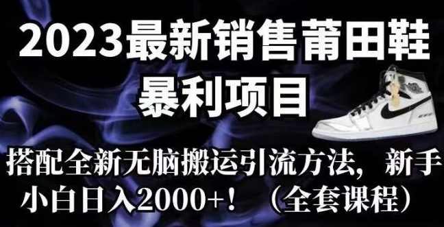 2023最新销售莆田鞋暴利项目，搭配全新无脑搬运引流方法，新手小白日入2000+【揭秘】