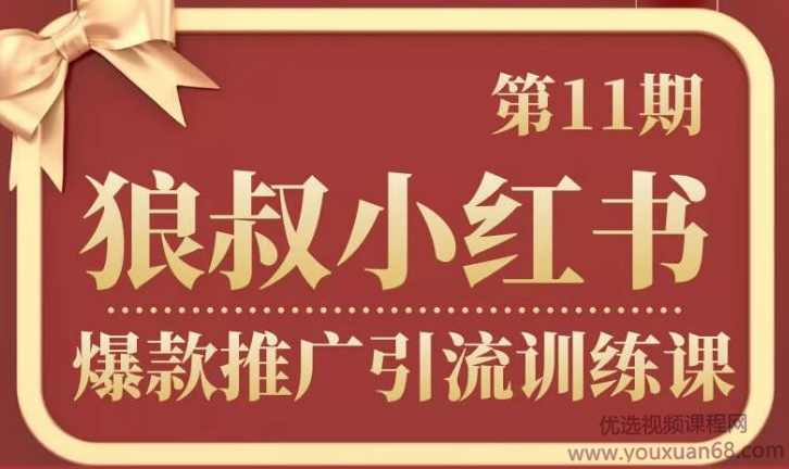 狼叔小红书爆款推广引流训练课第11期，手把手带你玩转小红书
