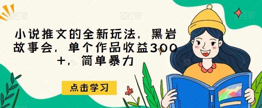 小说推文的全新玩法，黑岩故事会，单个作品收益300+，简单暴力【揭秘】,课程,小程序,小说,视频制作,第1张