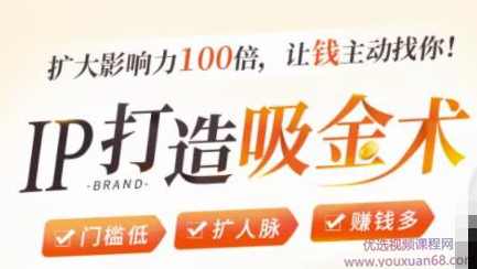 IP打造吸金术：0基础0资源，也能扩大影响力100倍，让钱主动找你