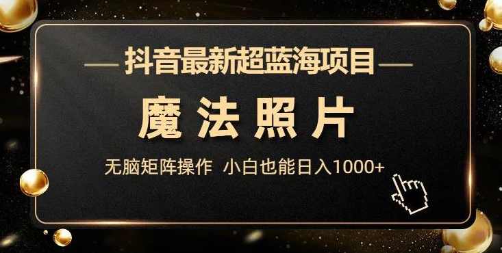 抖音最新超蓝海项目，魔法照片，无脑矩阵操作，小白也能日入1000+【揭秘】,课程,竞争,合作,摄影,小程序,第1张
