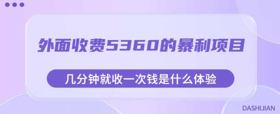 外面收费5360的暴利项目，几分钟就收一次钱是什么体验，附素材【揭秘】,课程,网盘,第1张