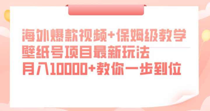 海外爆款视频+保姆级教学，壁纸号项目最新玩法，月入10000+教你一步到位【揭秘】,第1张