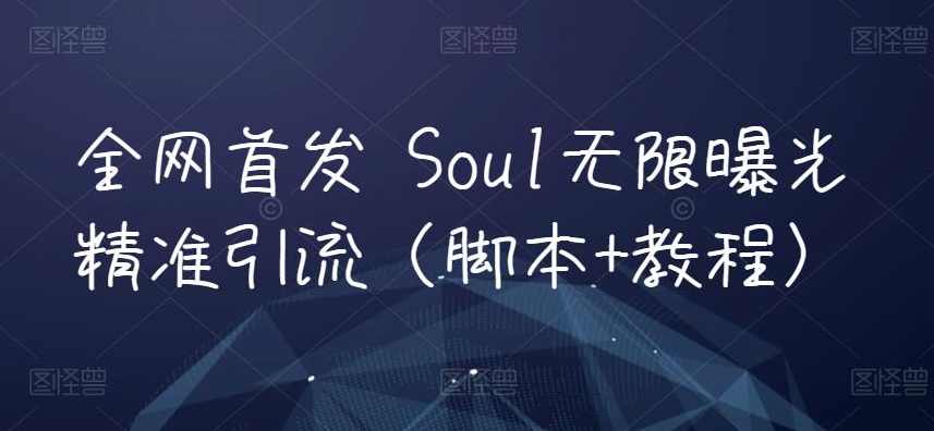 全网首发 Soul无限曝光精准引流（脚本+教程）,脚本,第1张