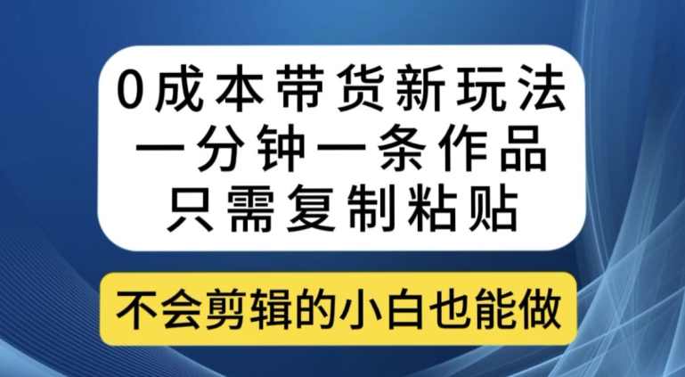 0成本带货新玩法，一分钟一条作品，只需复制粘贴就可以做,课程,第1张